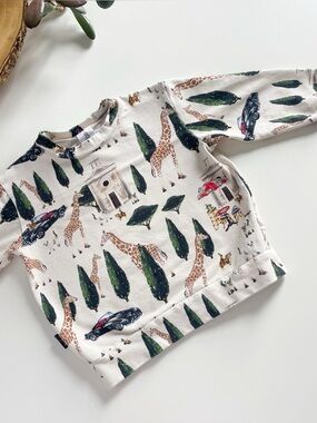 Hebe Organic Zoo Crewneck Sweatshirt | 2-4y